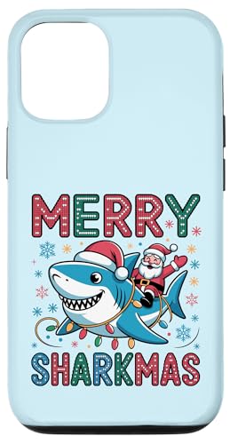 Merry Sharkmas AO[Z[^[ T^ CfBO V[N Cgt X}zP[X iPhone 12/12 Pro p