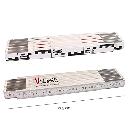 Nivellierzollstock 3 m (Geometer-Maßstab), Transportlänge 37,5 cm – E-Teilung/mm-Teilung
