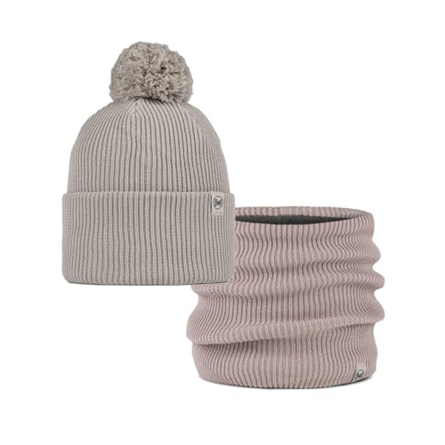 Pacchetto Duo Street Knitted Berretto Renvi Birch e & Fleece Scaldacollo Rosewood Taglia Unica Adulti rosa grigio beige