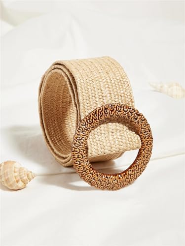 1Pcs Straw Woven Elastic Belt For Wome Wide Stretch Waistband For Dress Boho Ladies Summer Dress Belt4