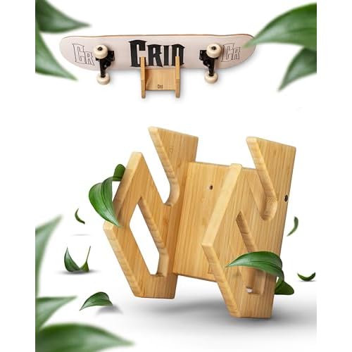 CRID® Wandhalterung, aus nachhaltigem Bambus mit gratis Montage-Kit, zur Aufhängung von jeglichen Boards wie Skateboards, Wakeboards, Longboards, Snowboards, Kiteboards, Pennyboards