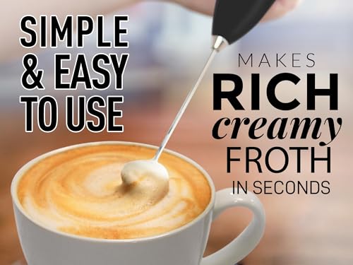 Image of Mini & Mighty Milk Frother Wand - Powerful Handheld Coffee Frother, Battery Operated Drink Mixer - Compact Pocket Size - Detachable Whisk for Latte, Cappuccino, Matcha, Hot Chocolate