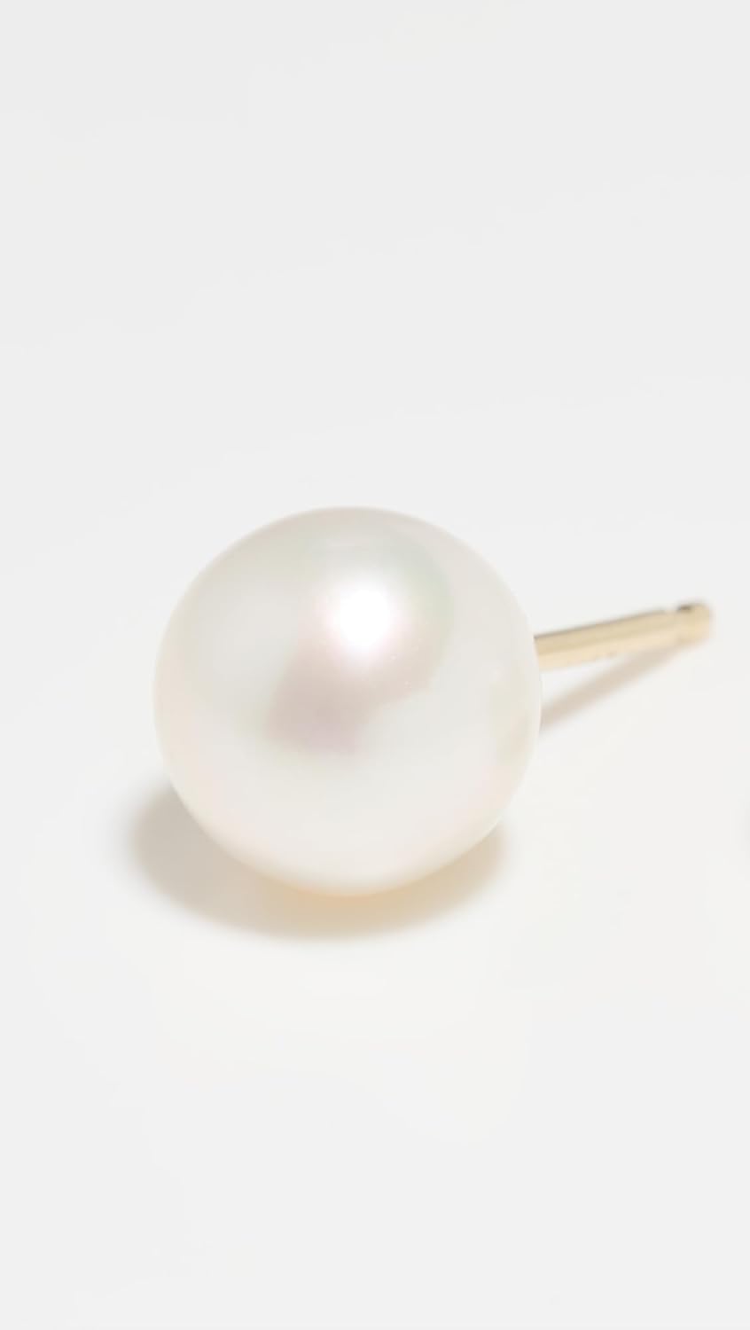 Zoe Chicco Women's 14k Gold 6mm White Freshwater Cultured Pearl Studs, Pearl, One Size - Image 4