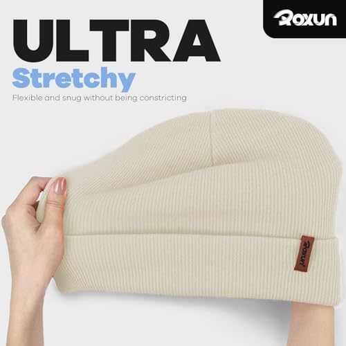 Image of ROXUN Beanie for Men /Women Winter Hat Soft Warm Unisex Skull Stocking Cap | cuffed beanie,stretch-knit fit ,suits daily wear,hiking, skiing cycling