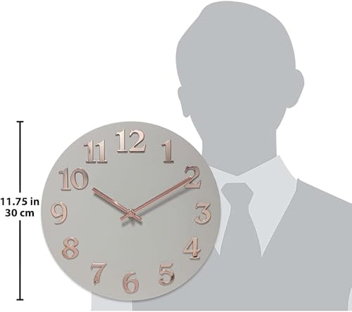 Miniatura 5 de Infinity Instruments Vogue, reloj de pared moderno con acabado mate, impresionante manecillas y números de metal fáciles de leer, diseño de ojo de