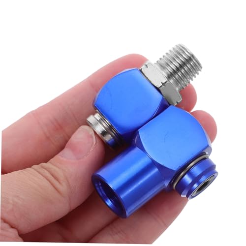 Conector de manguera de aire giratorio 360 SHINEOFI de aluminio azul 4