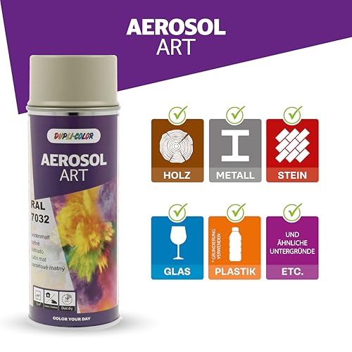DUPLI-COLOR AEROSOL ART RAL 7032 Kieselgrau seidenmatt 400 ml - Sprühfarbe – Ansicht 4
