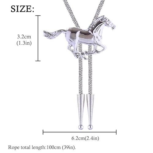 Image of HUABOLA CALYN Bolo Tie for Men Women, Native American Turquoise /Longhorn Bull /Eagle /Horse Bolo ties,Western Tie Costume