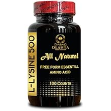L-Lysine 500mg Free Form Vegan Capsules Immune Support Plant-Based Complex Gluten-Free, Non-GMO 1 Bottle 100 Counts