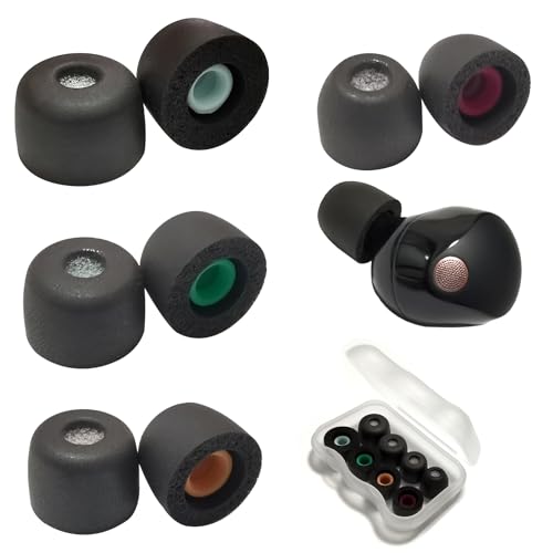 Image of Luckvan Memory Foam Eartips for Sony WF-1000XM5 Earbuds Tips Replacement for WF-1000XM5 WF-1000XM4 Earbuds Fit in Case 4 Pairs Black