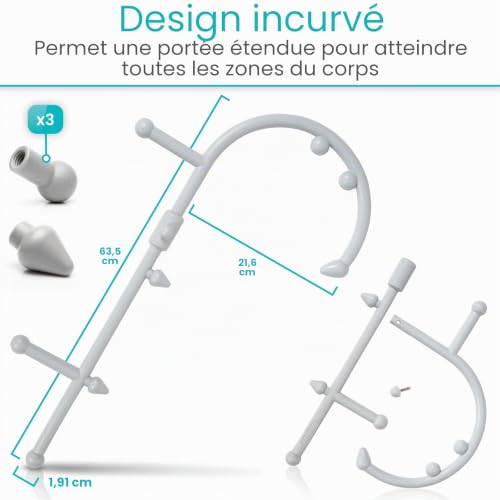 Vive Canne de massage pour soulager la douleur et les muscles – Outils de massage portables pour cou et épaules – Aide au relâchement myofascial – vue 4