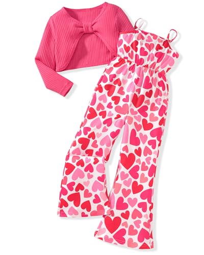Image of HIHA Girls Sleeveless Jumpsuits Outfit Long Sleeve Twist Front Tops Romper Clothes Set Size 4-12
