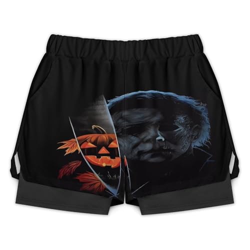 Men's Beach Pants Halloween Michael Myers Summer Board Shorts with Pockets Beach Shorts Bathing Suits for Men4