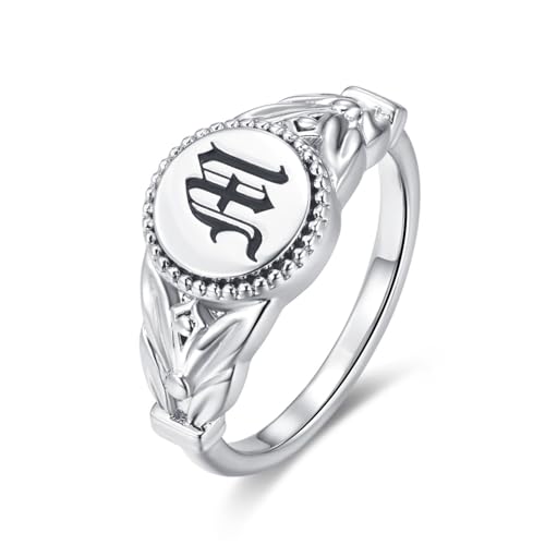 AILIN Custom Old English Letter Gothic Ring 925 Sterling Silver