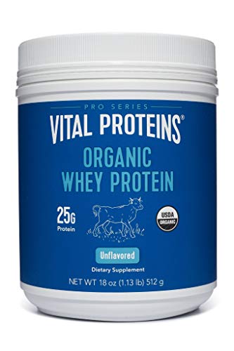 Unflavored Organic Whey Protein, 25g of Protein per Serving - 18 oz Canister - Vital Proteins