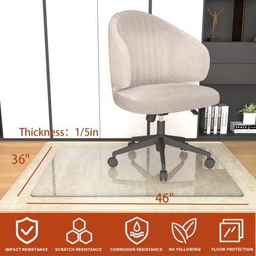 Conguiliao CHAIR MATS-36*46 Glass Chair Mat, 36 Inch X 46 Inch Tempered Glass Office Chair Mat thumb #2