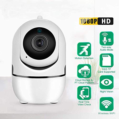 Câmera WiFi 1080P interna, monitor de bebê, detecção de humanos e animais de estimação, rastreamento