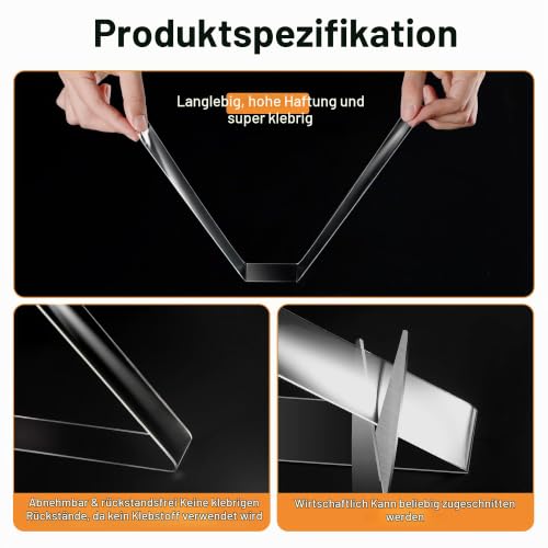 kinkaivy 5m Doppelseitiges Klebeband Extra Stark Transparent, 3cm – Ansicht 3