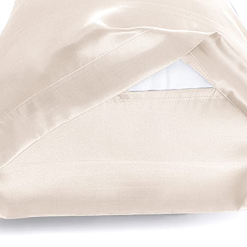 Set Di 2 Federe In Raso 50 X 75 Cm Beige, Federa Cuscino Letto Morbida E Setosa Al Tatto, Chiusura A Busta, Antiacaro E Ipoallergico, Protezione Capelli E Pelle & Antirughe - 5