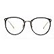 AiSi Damen vintage Retro Brille Eyewear One Size, Ohne Stärke, schwarz und Gold, Sand Black,