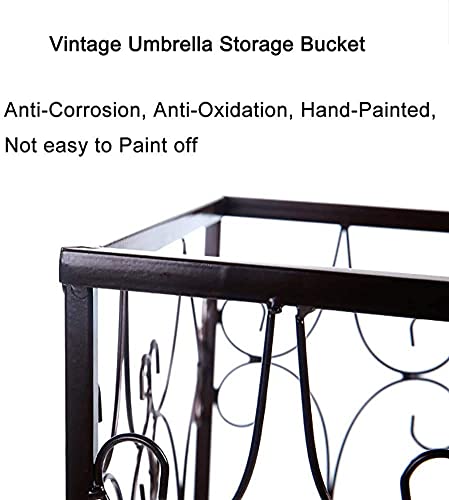 Porte-parapluie vintage en métal avec support intégré - 4