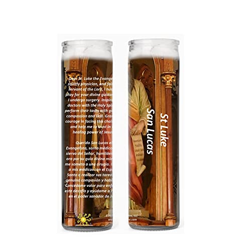 Saint Luke divine guidance as I undergo surgery Set of Candles with Prayer Card (Set of 2)