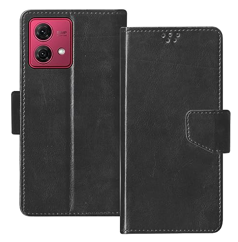 Image of SBMS Flip Cover for Motorola Moto G84 5G Back Cover Case with Magnatic Closure | Inbuilt Stand | Card Pocket & Money Pocket (Black)