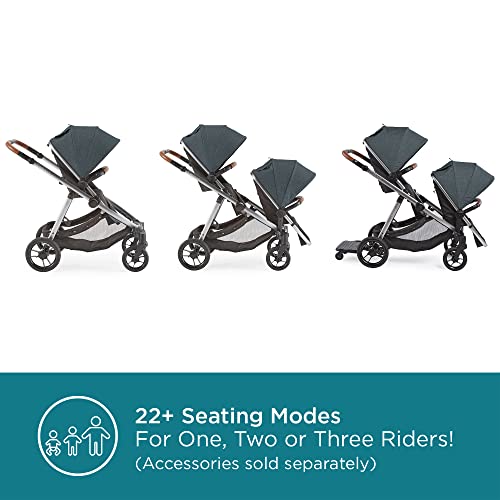 Contours Legacy Convertible Baby Stroller, Single-To-Double Design, Reversible Seats, Upf 50 Sun Canopy, Height Adjustable Handle, 5-Point Safety Harness, Plenty Of Storage - Washed Teal #TOP1