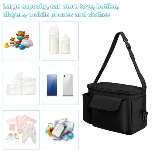 Miniatura 3 de Zmdmah Bolsa Carro Bebe, Bolso Carrito Bebe, Bolso Para Carro Bebe, Bolso Bebe, Bolsa Carrito Bebe, Bolsos Carro Bebe Compatible Con Doona, Baby Jogger Y Uppababy Negro