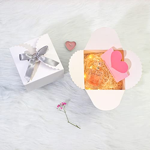 Wewiluck Small White Gift Box, 10 Pcs Gift Boxes With Lids For Wedding, Bridesmaid Proposal, Birthday, Party, Holiday, Galentine's Day Presents, 4.75” X 4.75” X 3.53” Pretty Favor Boxes Bulk #TOP3