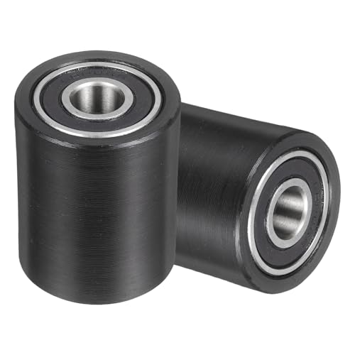 Ruedas de plástico de 10x32x40 mm para guía plana con rodamientos negro