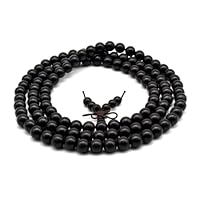 Unisex Natural Ebony Wood Buddhist Prayer Bead Necklace Bracelet Tibetan Prayer Mala Beaded Black