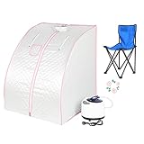 Dampfsauna und Kabine, faltbares Sauna-Zelt, isoliert, vierlagig, und Dampfgenerator, 1,8 l, 1000 W, für Saunabad, Schlankheits-, Entgiftungs-, Körpertherapie