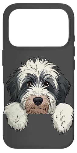 Cute Bernedoodle Peeking Doodle Puppy Dog Lover Men Women Case for iPhone 17 Pro