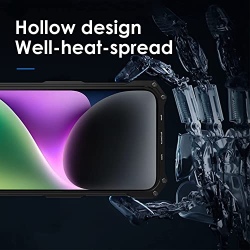 Kowauri Metal Case For Iphone 14 Plus,Gundam Aluminum Metal Shock Proof Frame Bumper Double Color Oxidation Aluminum Metal Case Cover For Iphone 14 Plus 6.7 Inch 2022 (Black) #TOP4