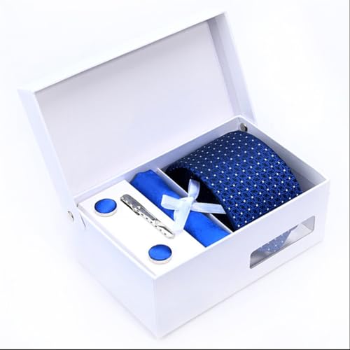 Set de corbata formal para hombre con accesorios y caja de regalo