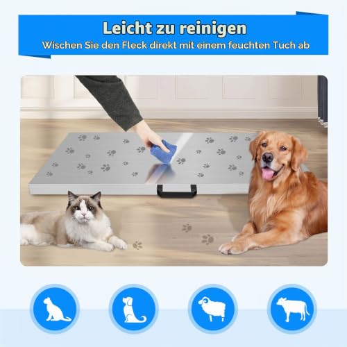 awolsrgiop 300KG Tierwaage Veterinärwaage 103.5×53cm, Hundewaage Katzenwaage Große Hunde LCD Digitale Haustierwaage, Paketwaage Edelstahl Plattform Waage, Wägeeinheit kg/oz/lb – Produktbild 3