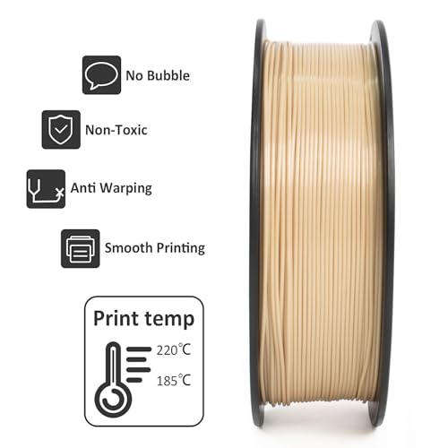Image of Geeetech PLA Filament 1.75mm Bone White 3D Printer Filament 1kg(2.2lbs), Neatly Wound Bone PLA Filament, Dimensional Accuracy + /- 0.02 mm, Fit Most FDM 3D Printers