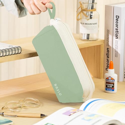 Image of MAMUNU Large Pencil Case Wide Opening - Big Capacity Pencil Pouch for Girls Boys - Portable Stationery Pen Bag for School Office College Teens Students Adults, Green