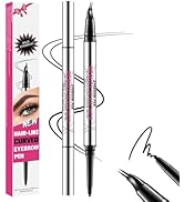 Curved Eyebrow Pen, Eyebrow Pencil Dual-Ended with 2-Fork Tip for Women, Effortlessly Creates Nat...