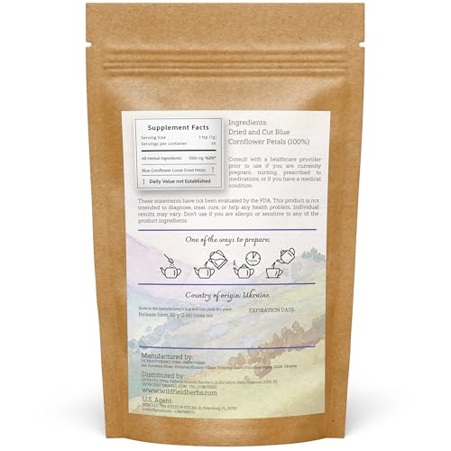 Image of 2 oz. Dried Blue Cornflower Flower Blossom (Centaurea Cyanus) - 56g Blue Corn Flower Herb Tea Petals Bulk Herbal Tea