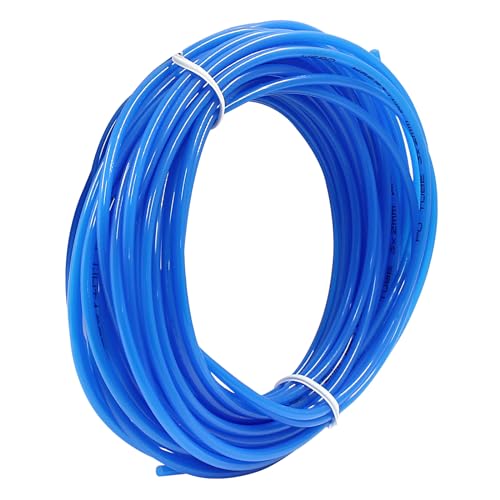 Coufce Pneumatic Tubing Pipe 1/8\" OD PU Polyurethane Air Line Blue Nylon Air Brake Hose 32.8 FT