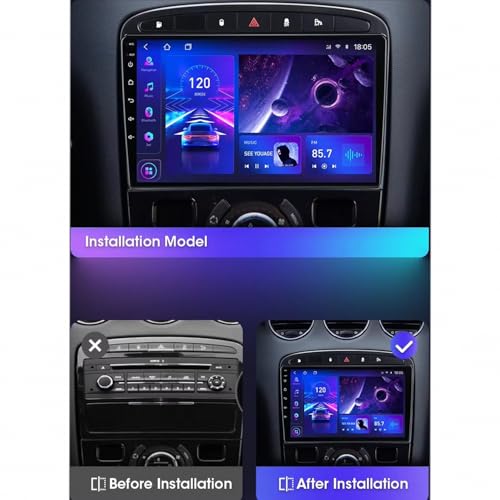 Pantalla Android Auto inalámbricos Peugeot 308 2012-2018 Bluetooth 4 Nuclear 4