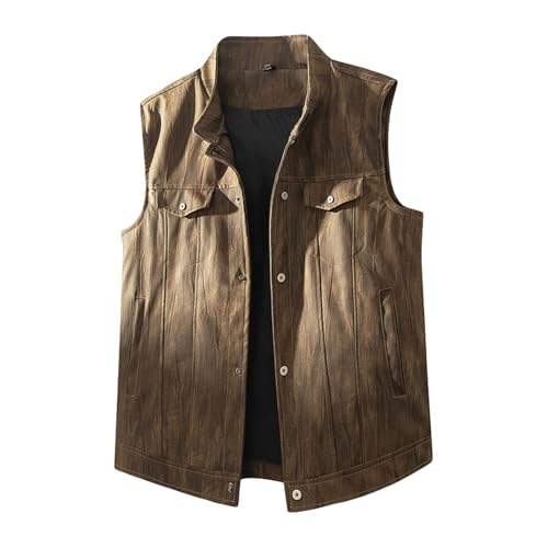 Chaleco de piel sintética para hombre estilo ropa de moto deportiva