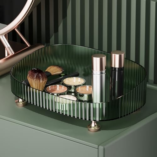 Kysren Bathroom Vanity Tray, Acrylic Makeup Perfume Organizer for Dresser, Decorative Organizer Countertop for Skincares, Cosmetics
