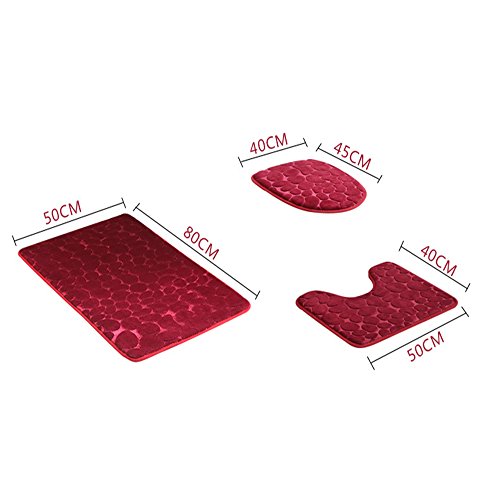 3 Stück rutschfeste Ständer Badematten Set atmungsaktivem Memory-Schaum Bad-Teppiche angenehm weiches Wasser saugfähig… – Bild 5