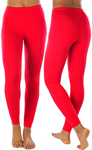 Image of ToBeInStyle Women's Skinny Fit Cotton Full Length Leggings Tights - Regular and Plus Sizes
