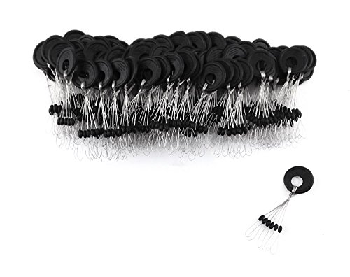 HONBAY 100pcs Plastic Ring 6 in 1 Bean Shape Rubber Float Stop Fishing Bobber Stopper Sinker