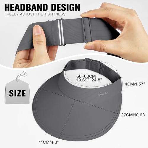 Image of YANIKY Sun Visor Hat for Women,UPF50+ Seamless Sun Hats Men Women Lightweight Sports Cap Stretchy Ponytail Hat for Outdoor