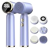 Elektrische Gesichtsreinigungsbürste, 6 in 1 Gesichtsbürste, Tiefenreinigung & Peeling, Wasserdichte Gesichtsbürste elektrisch mit 3-Stufige Rotation, Wiederaufladbar, IPX6 für alle Hauttypen